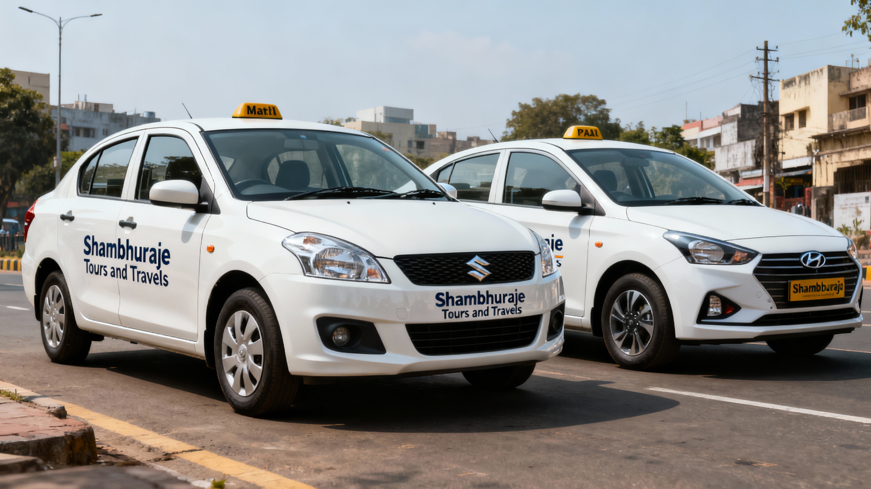 Swift Dzire and Hyundai Aura taxi cars